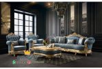 Set Sofa Ruang Tamu Blue Gold