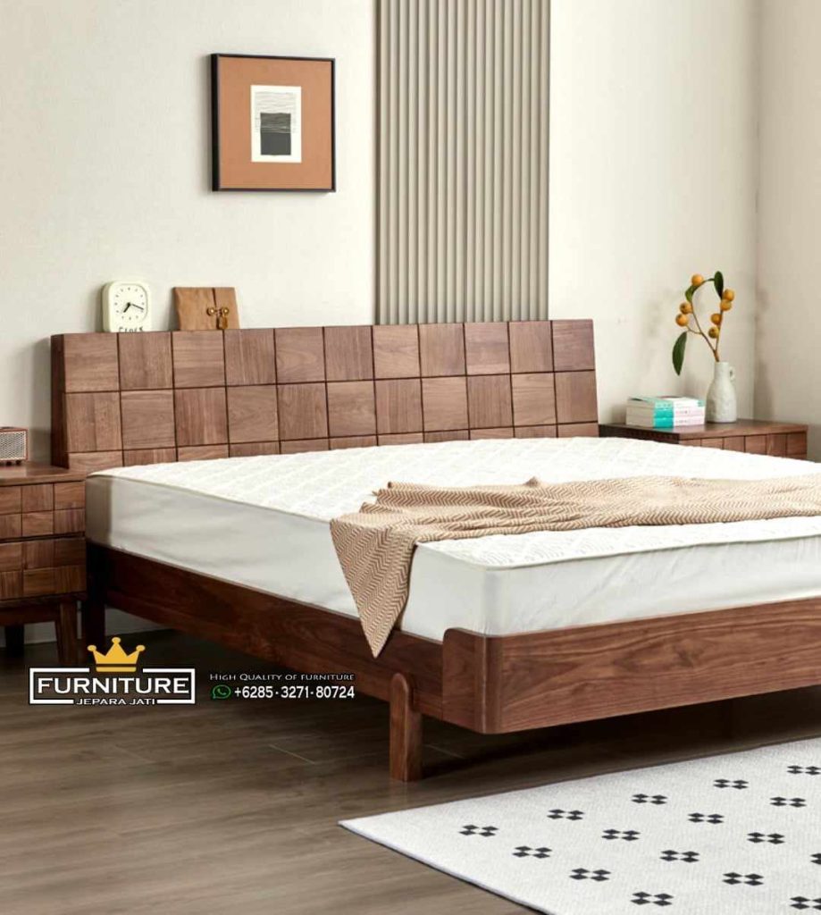 Tempat Tidur Minimalis Motif Kotak Kotak
