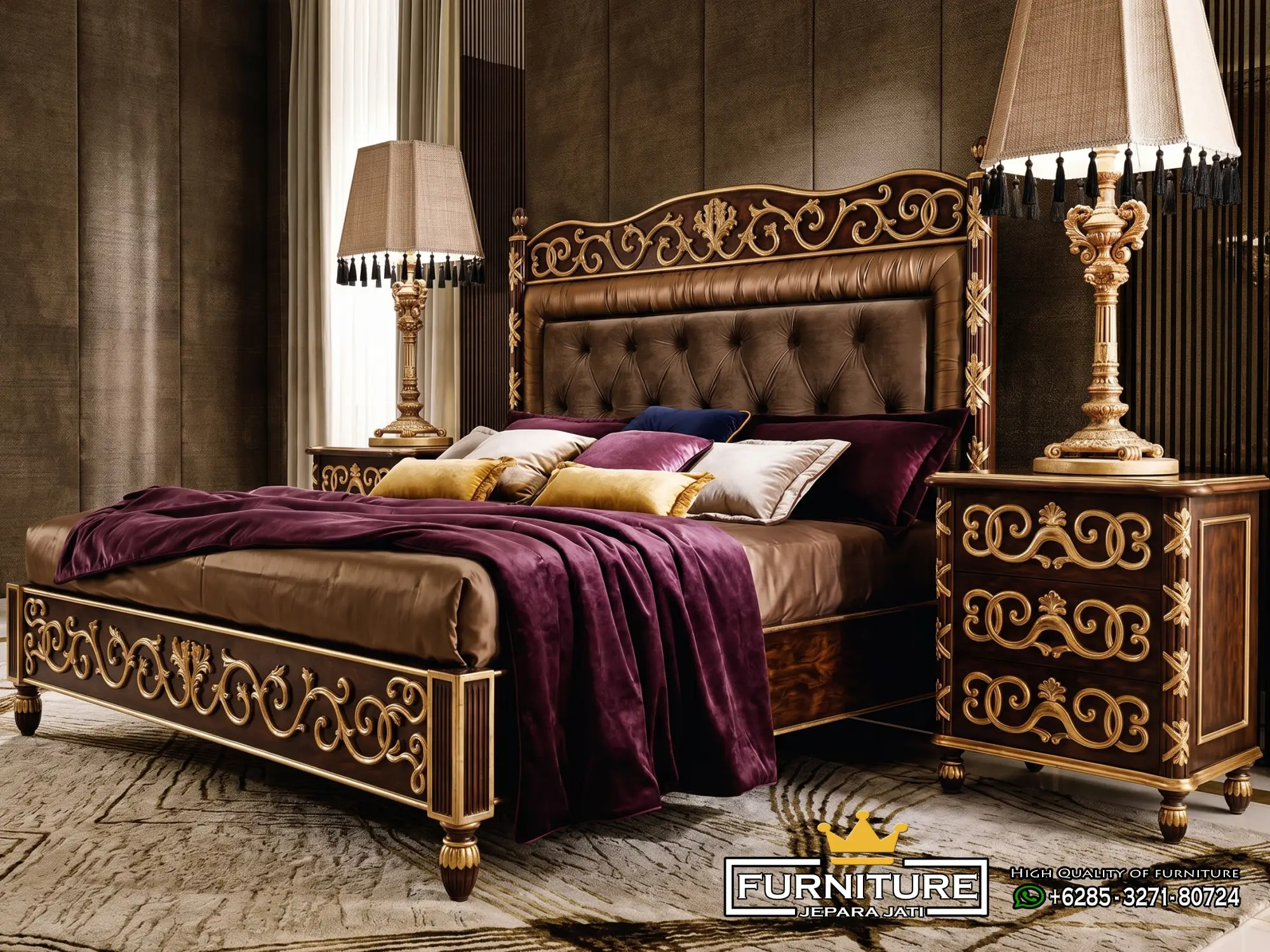 Sale Tempat Tidur Jati Desain Mewah Jepara Terbaru