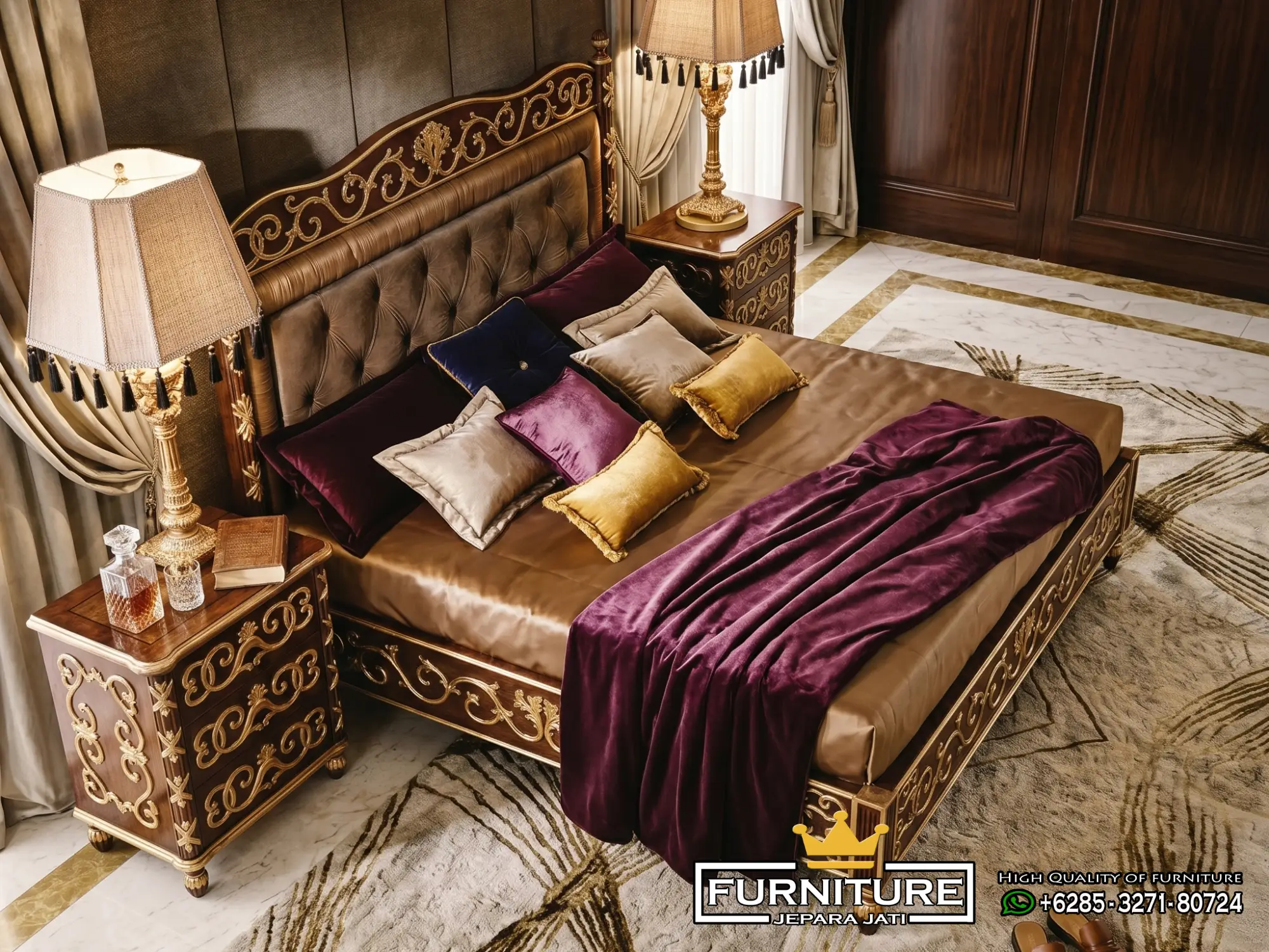 Sale Tempat Tidur Jati Desain Mewah Jepara Terbaru